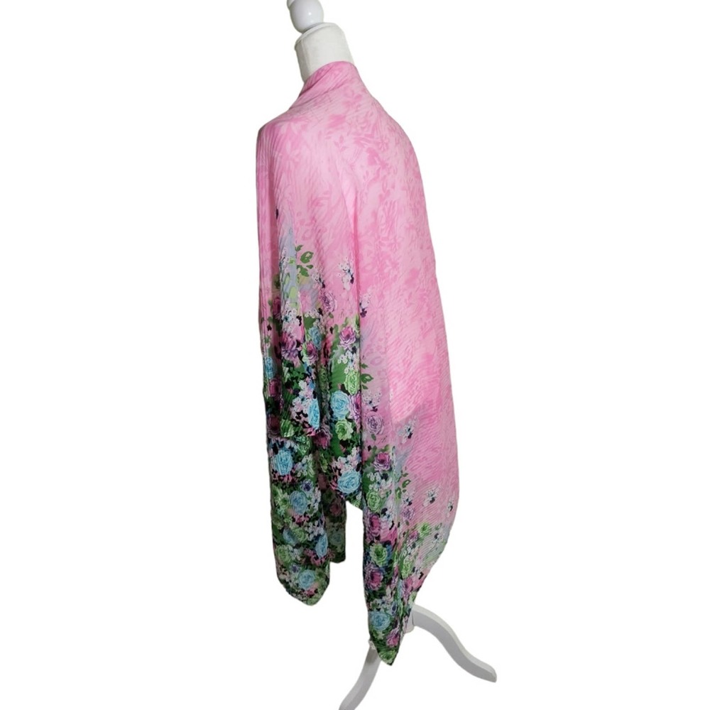 Pink Floral Wrap scarf  Women's One Size Fits Most - Picture 6 of 9